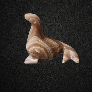 Hand Carved Brown Marble Seal